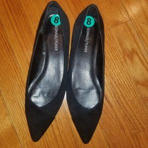 Donald Pliner PALMA New Size 8 Pointed Toe BLACK Flats Suede